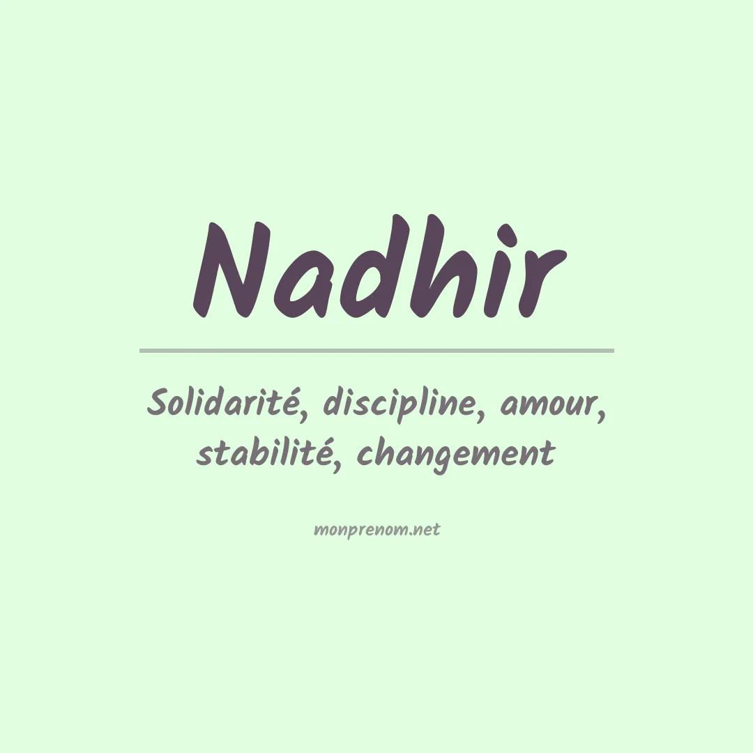 Signification du Prénom Nadhir Signification du Prénom Nadhir
