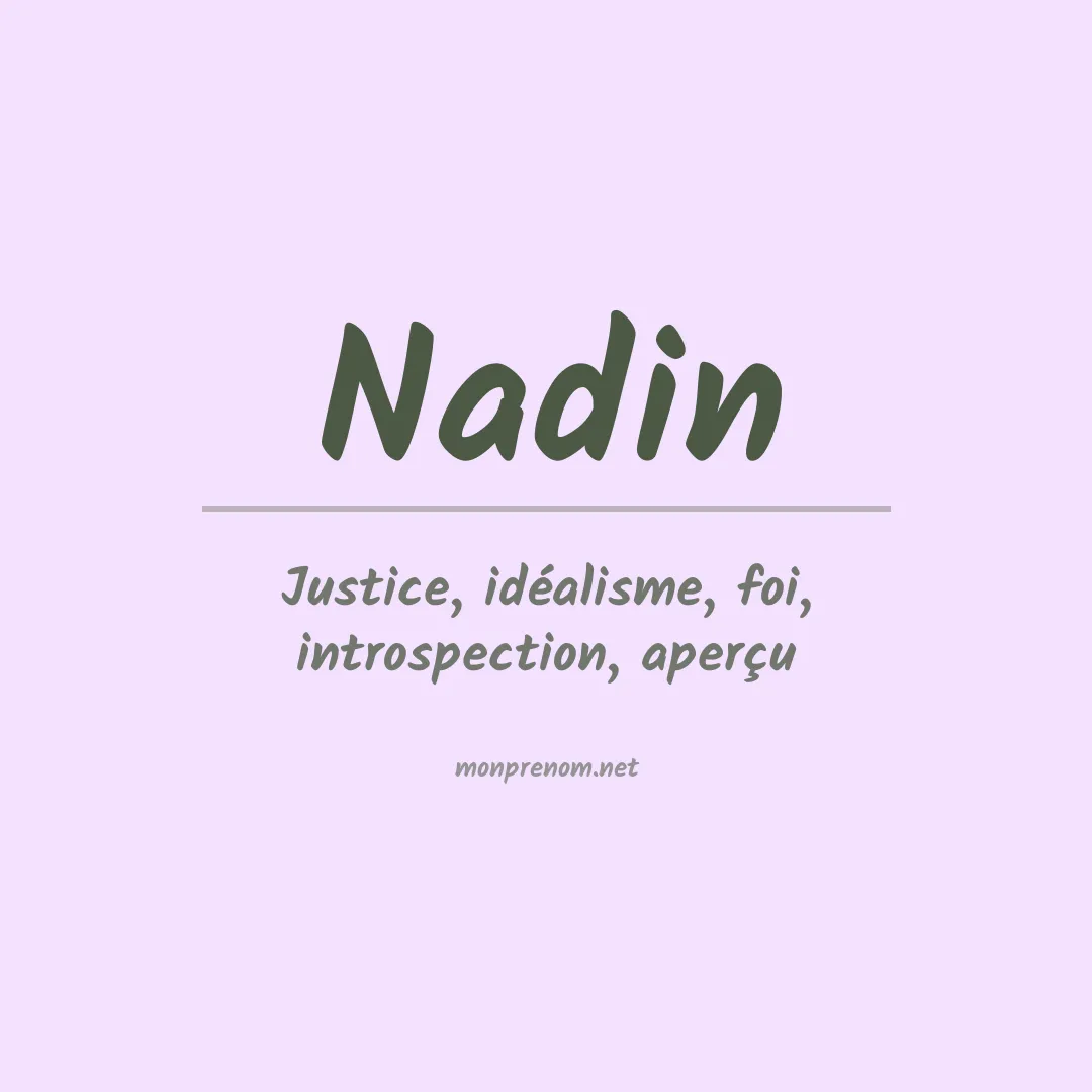 Signification du Prénom Nadin Signification du Prénom Nadin