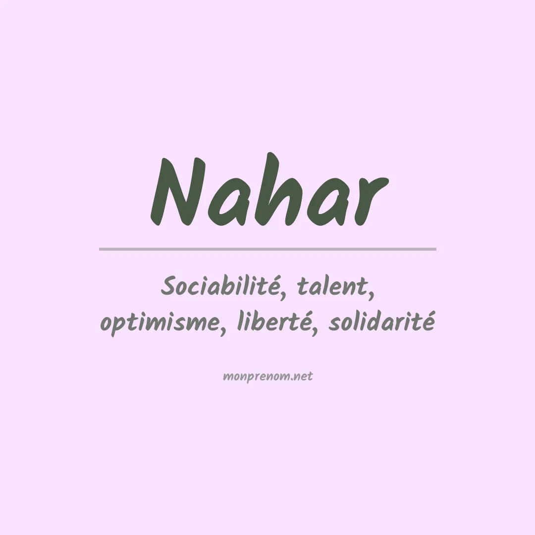 Signification du Prénom Nahar Signification du Prénom Nahar