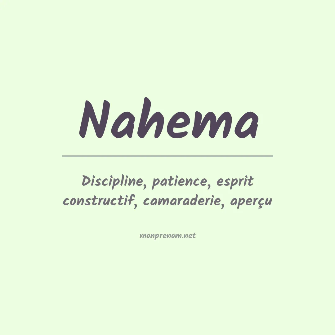 Signification du Prénom Nahema Signification du Prénom Nahema
