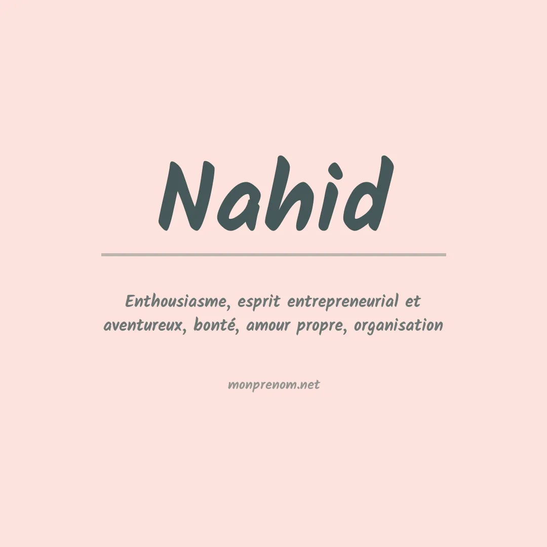Signification du Prénom Nahid Signification du Prénom Nahid