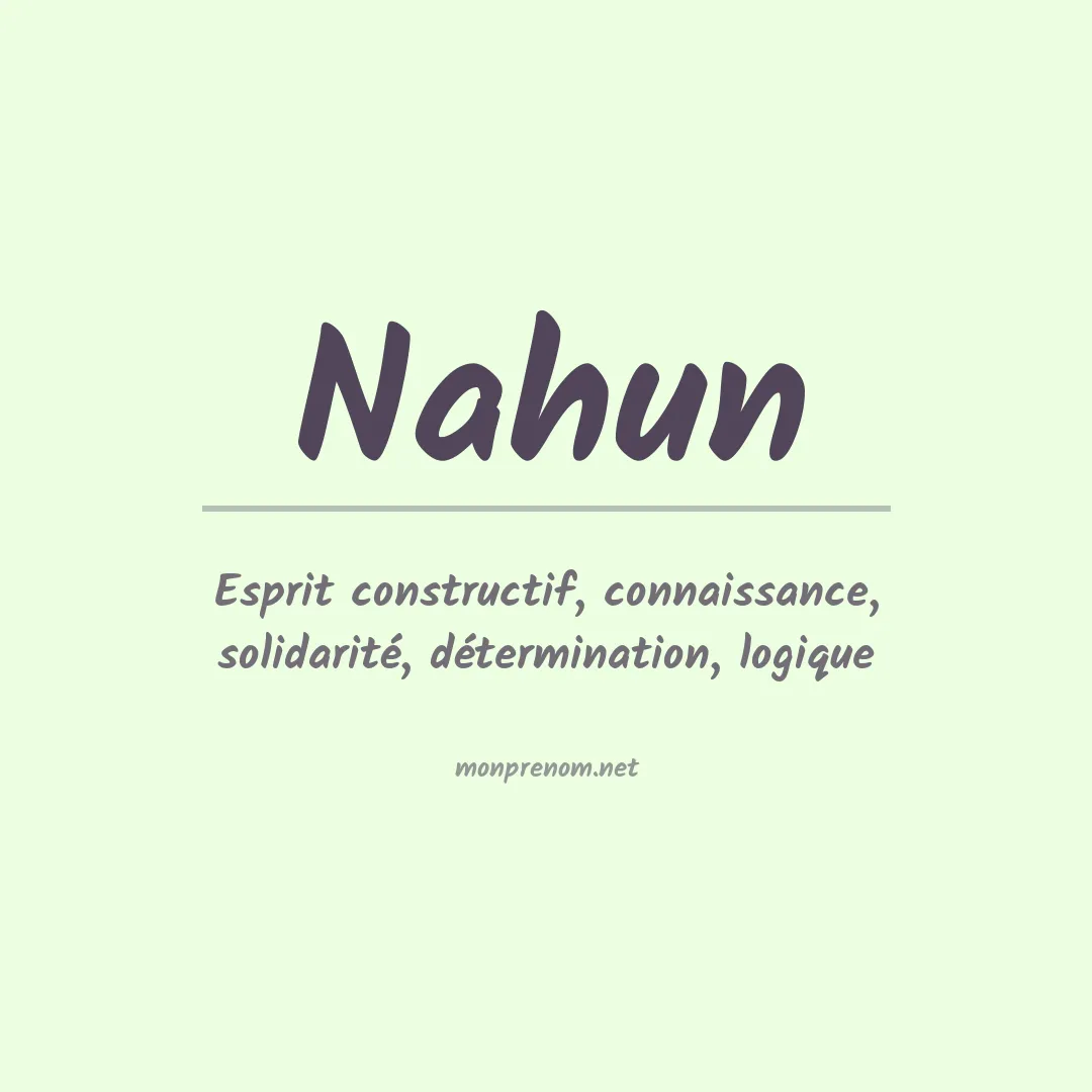 Signification du Prénom Nahun