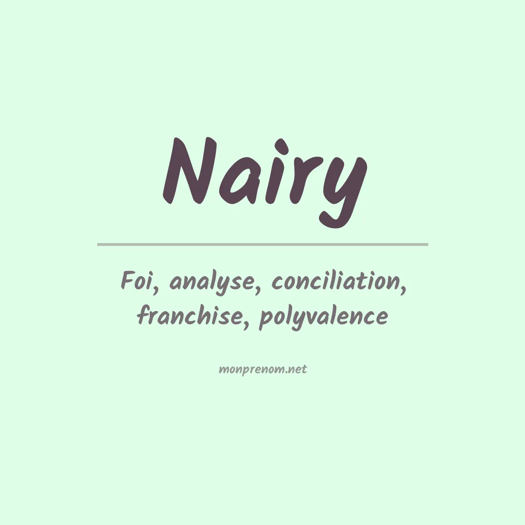 Signification du Prénom Nairy Signification du Prénom Nairy