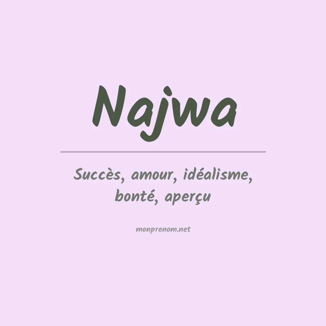 Signification du Prénom Najwa