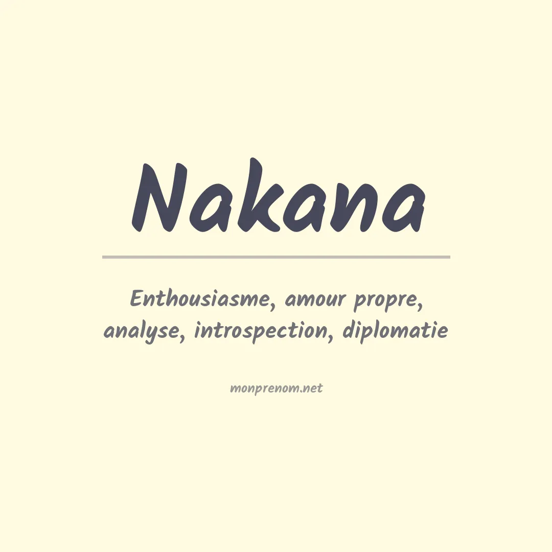 Signification du Prénom Nakana