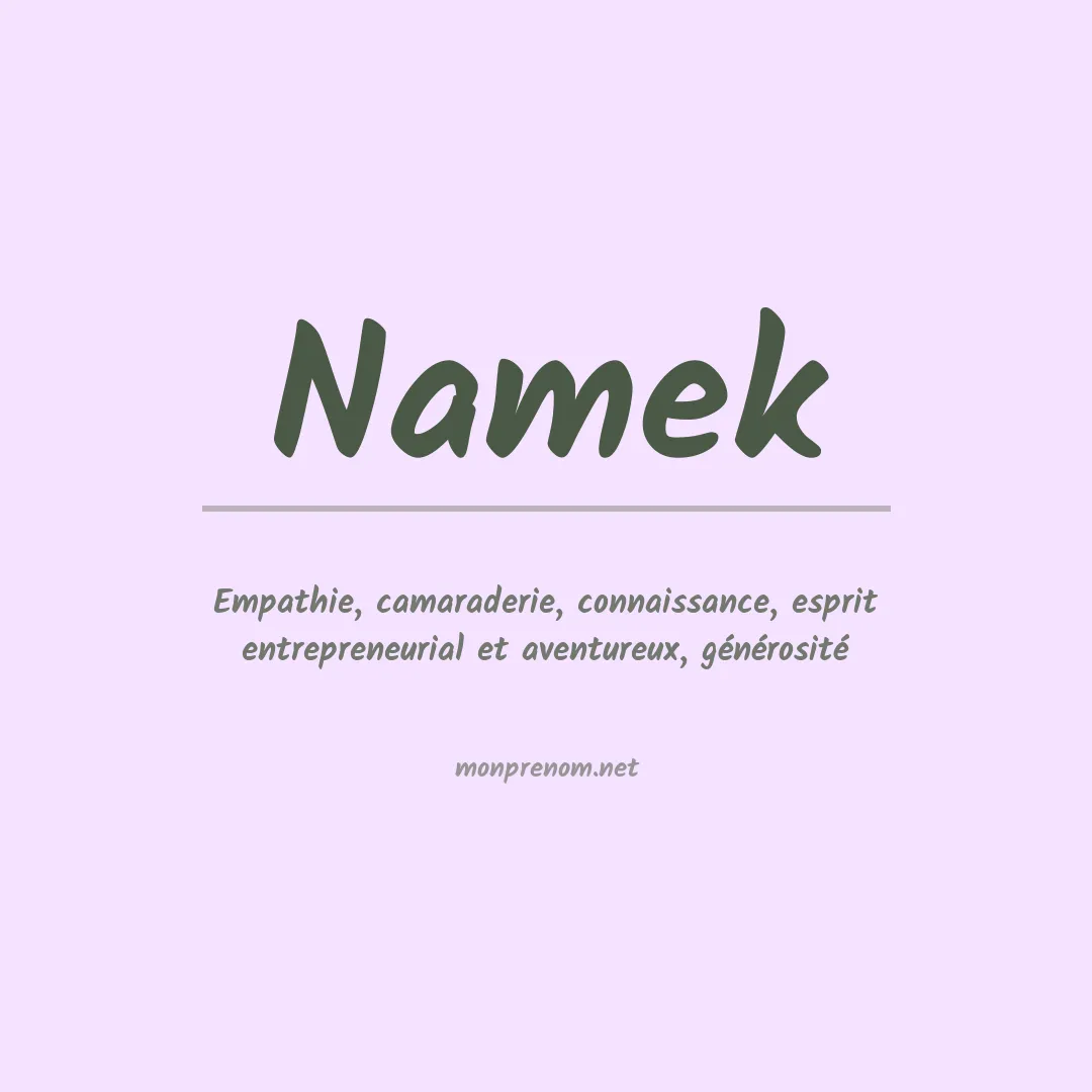 Signification du Prénom Namek Signification du Prénom Namek