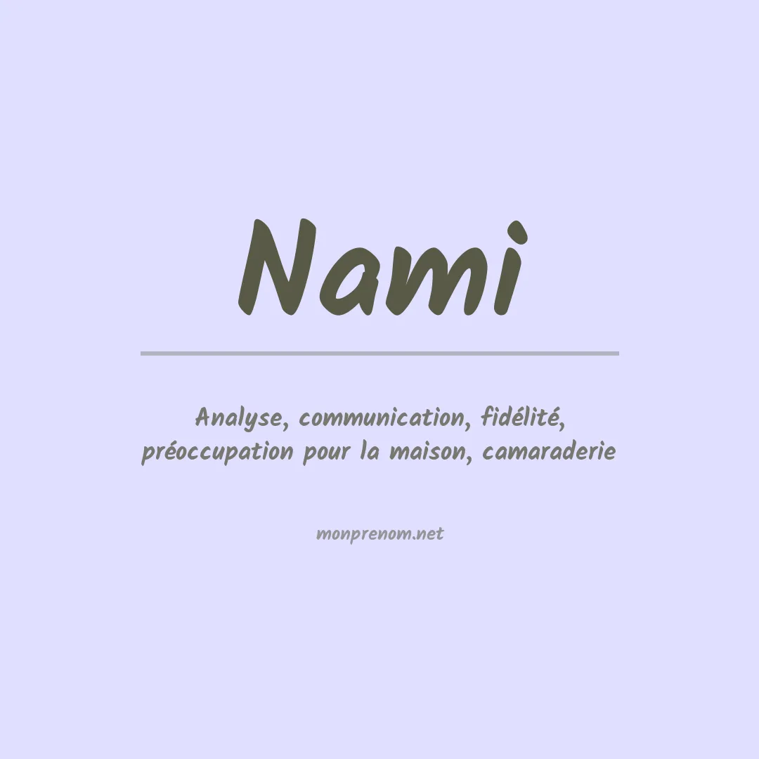 Signification du Prénom Nami