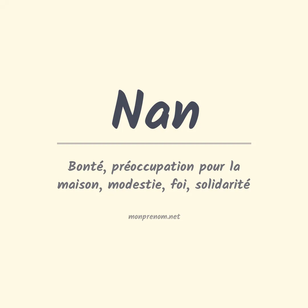 Signification du Prénom Nan