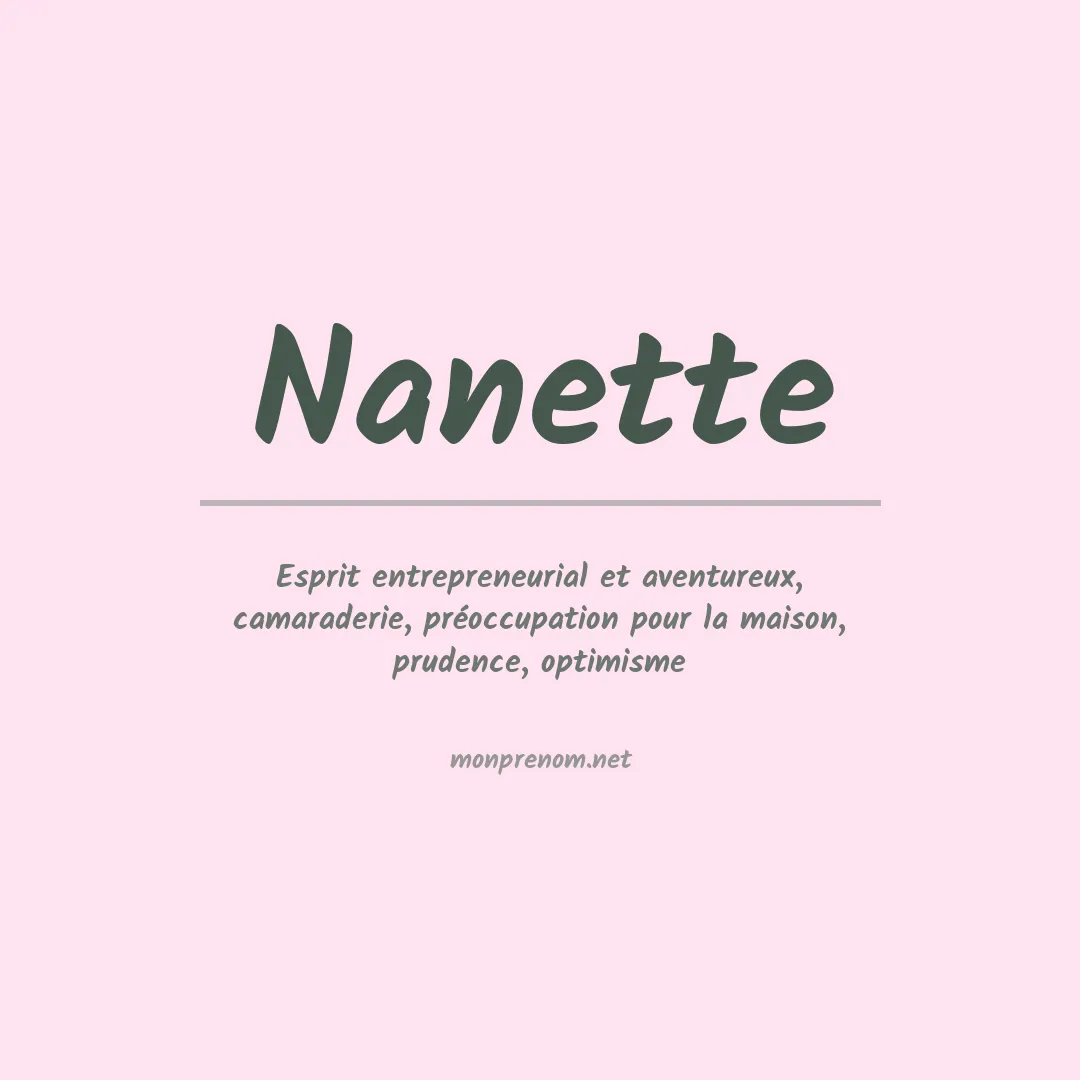 Signification du Prénom Nanette