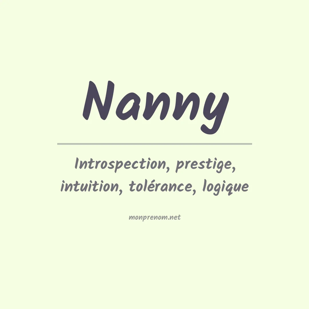 Signification du Prénom Nanny