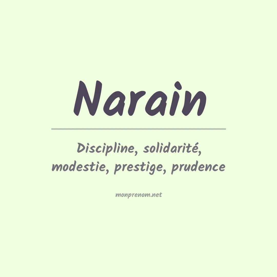 Signification du Prénom Narain Signification du Prénom Narain