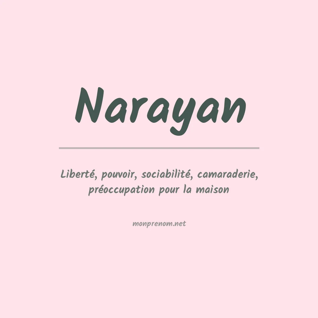 Signification du Prénom Narayan