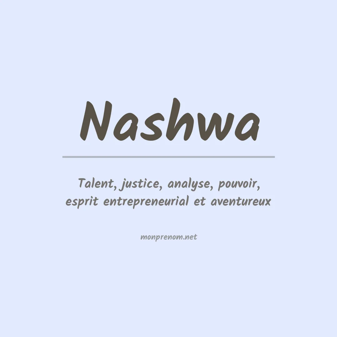 Signification du Prénom Nashwa