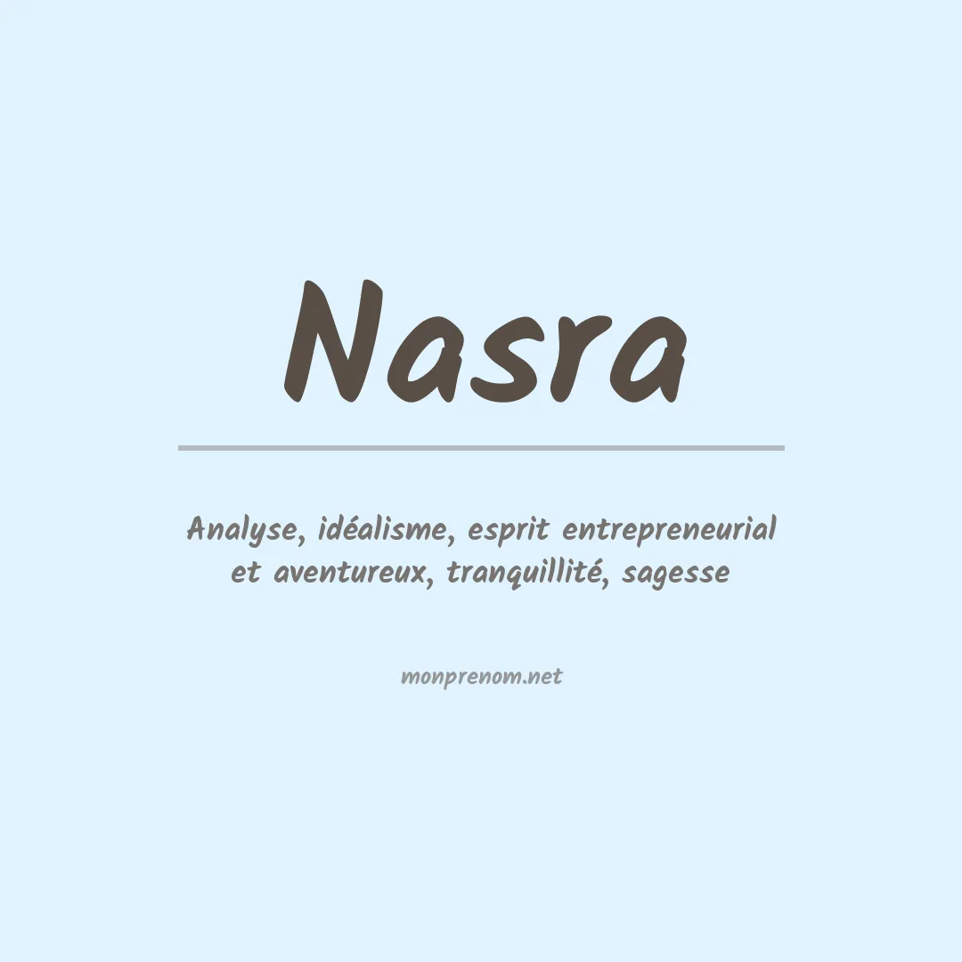 Signification du Prénom Nasra Signification du Prénom Nasra