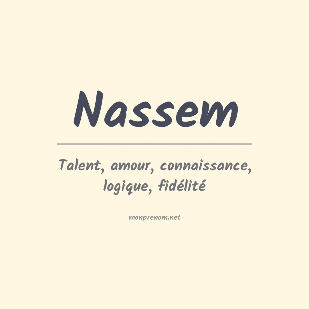 Signification du Prénom Nassem