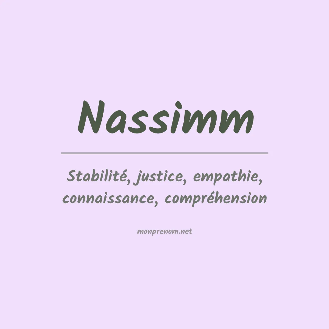 Signification du Prénom Nassimm Signification du Prénom Nassimm