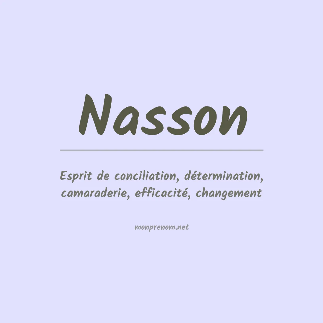 Signification du Prénom Nasson Signification du Prénom Nasson