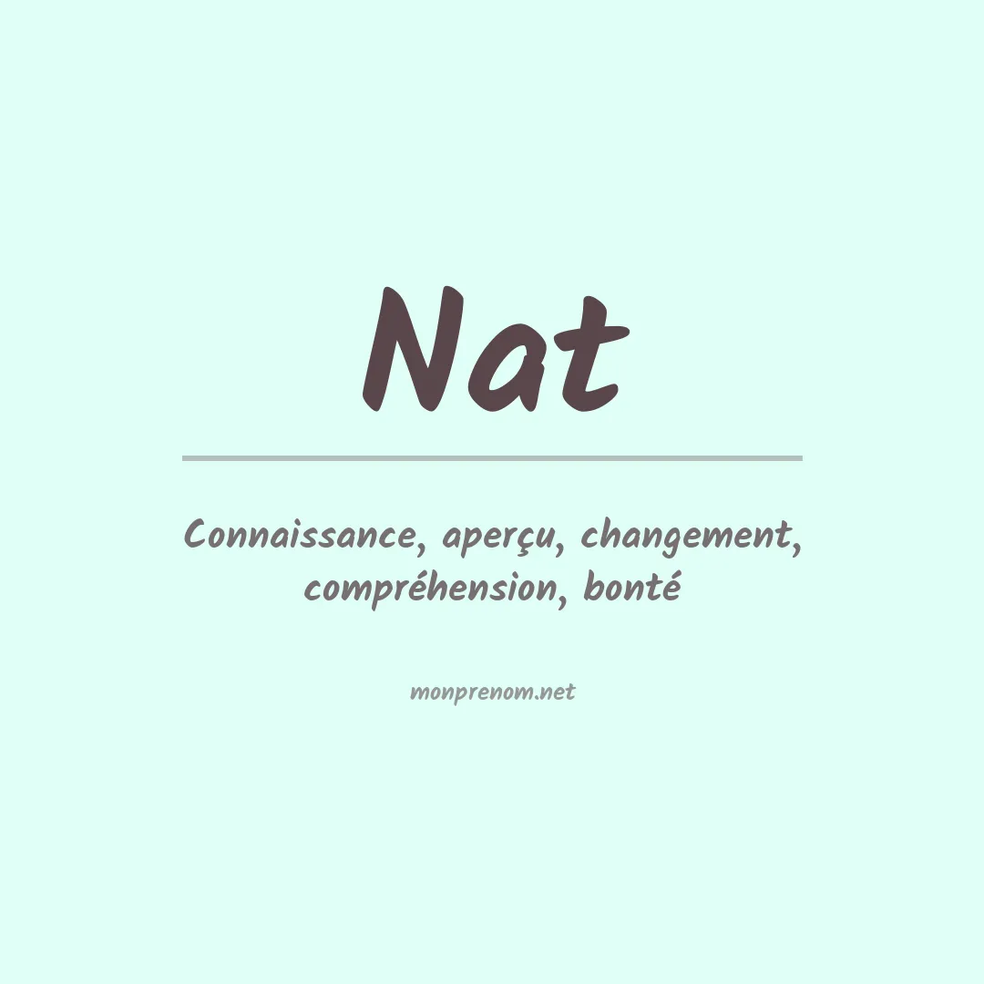 Signification du Prénom Nat Signification du Prénom Nat