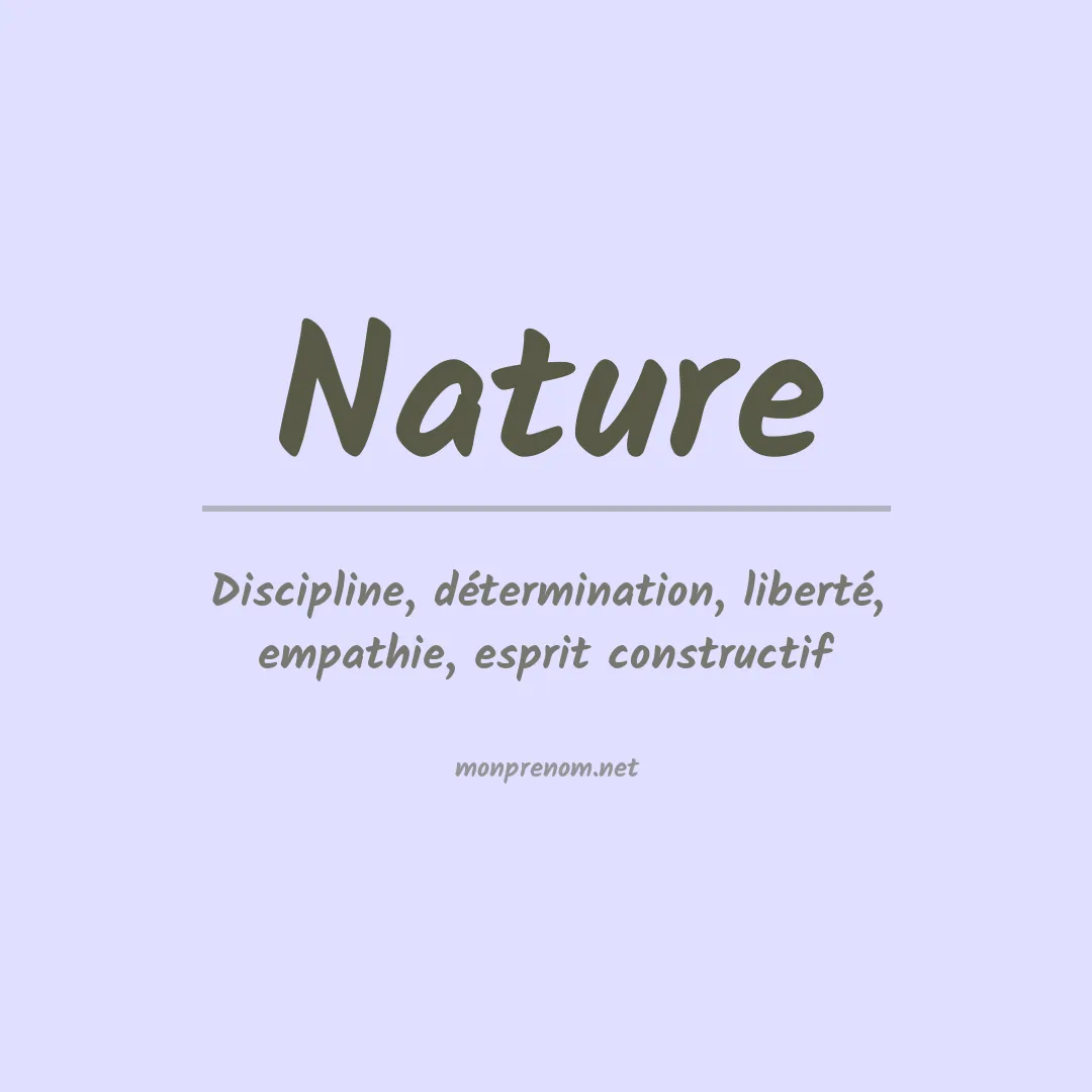 Signification du Prénom Nature Signification du Prénom Nature