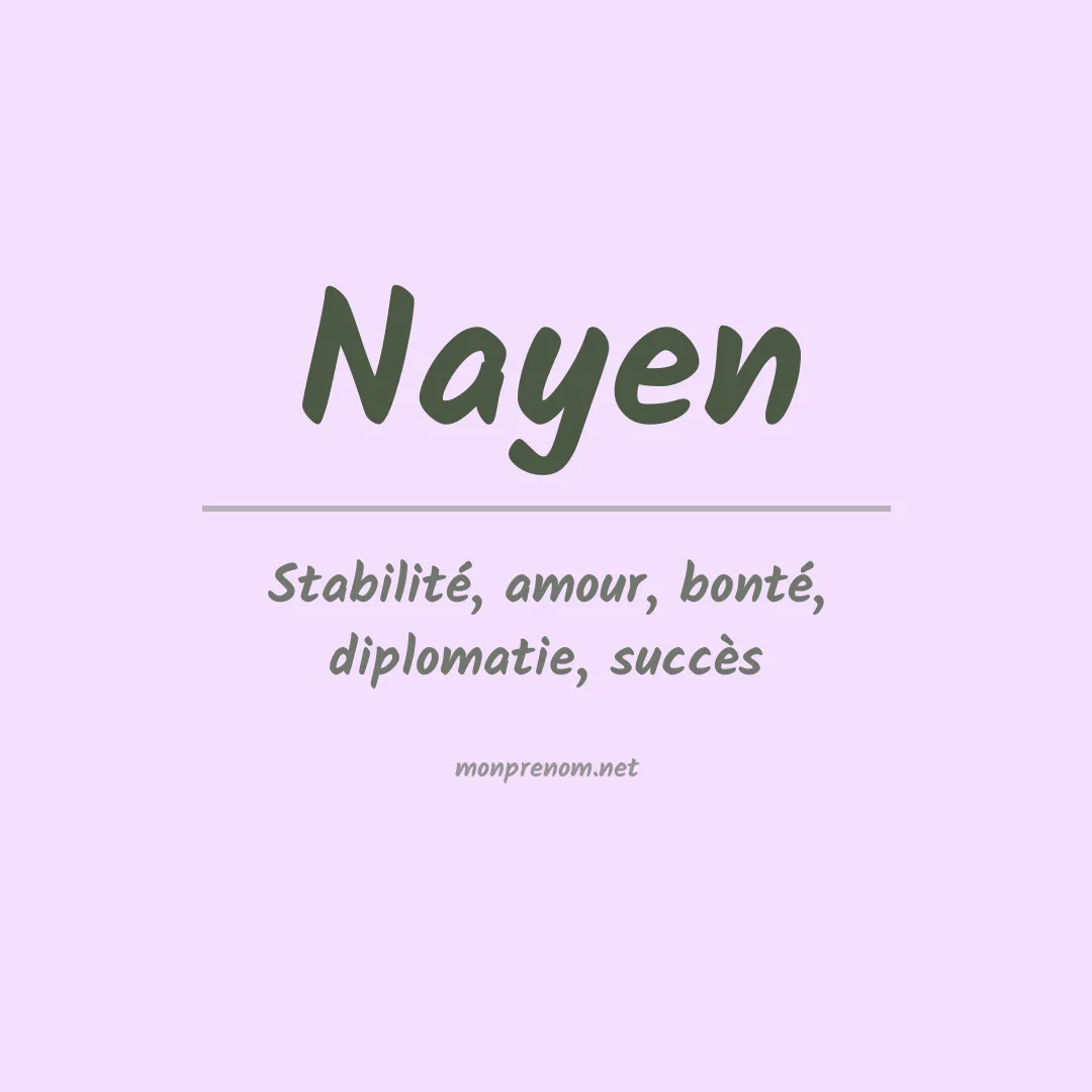 Signification du Prénom Nayen Signification du Prénom Nayen