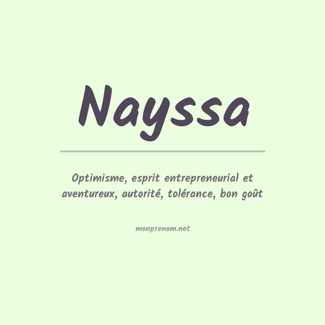Signification du Prénom Nayssa Signification du Prénom Nayssa