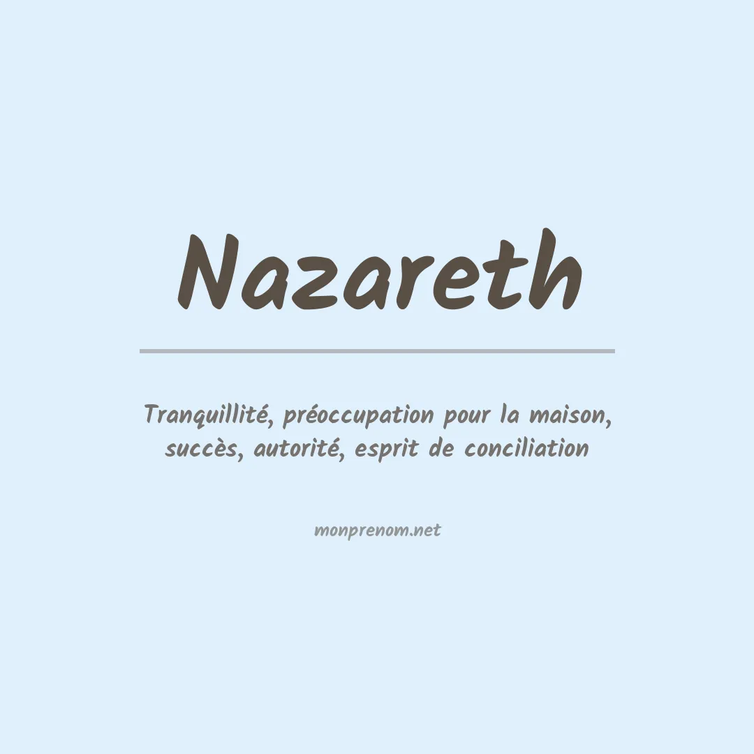 Signification du Prénom Nazareth
