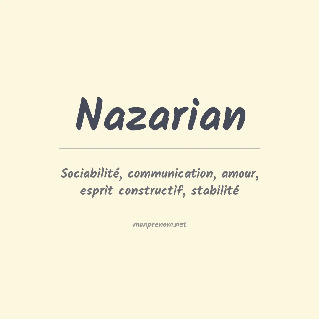 Signification du Prénom Nazarian