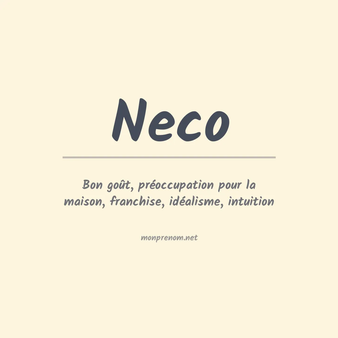 Signification du Prénom Neco