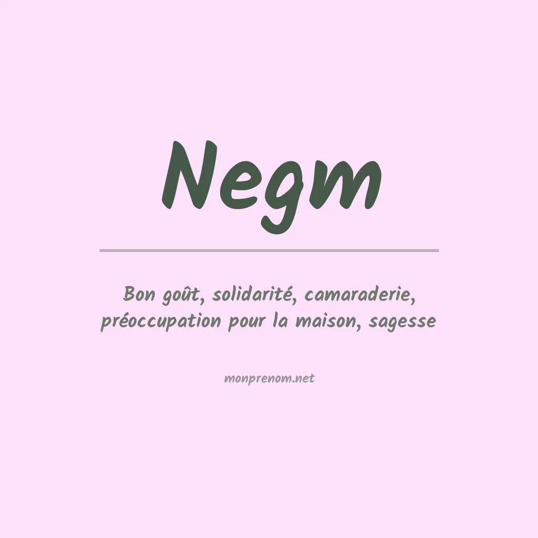 Signification du Prénom Negm