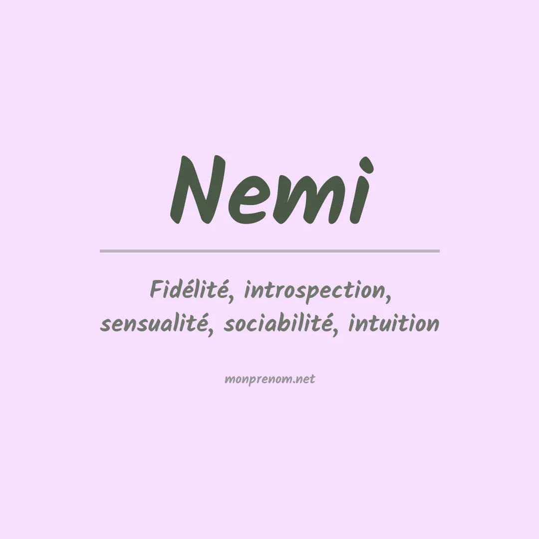 Signification du Prénom Nemi Signification du Prénom Nemi