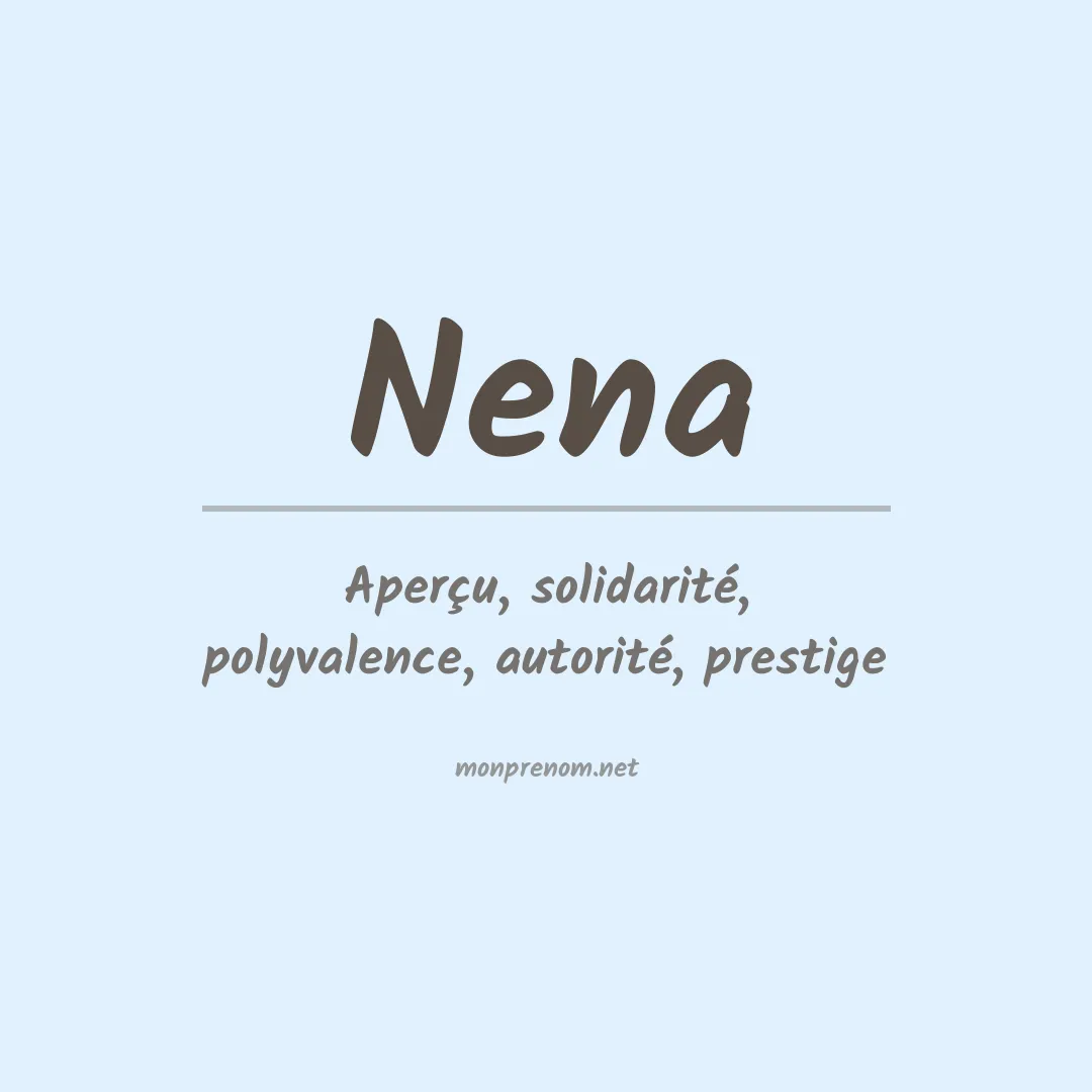Signification du Prénom Nena Signification du Prénom Nena