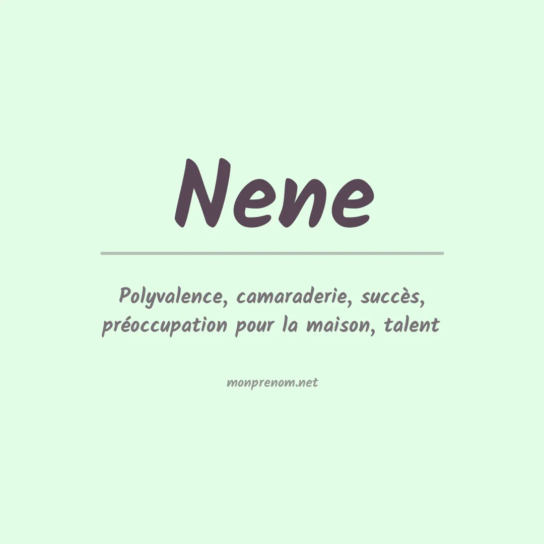 Signification du Prénom Nene Signification du Prénom Nene