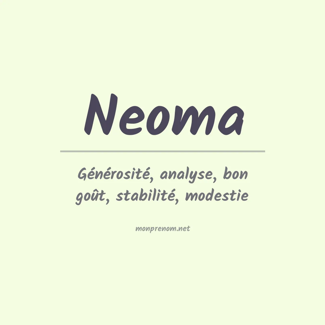Signification du Prénom Neoma Signification du Prénom Neoma