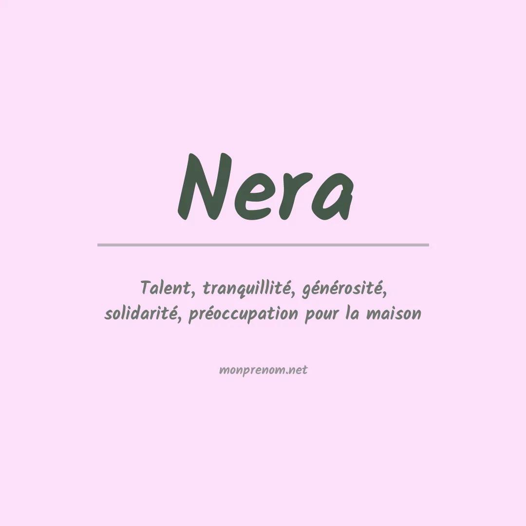 Signification du Prénom Nera Signification du Prénom Nera