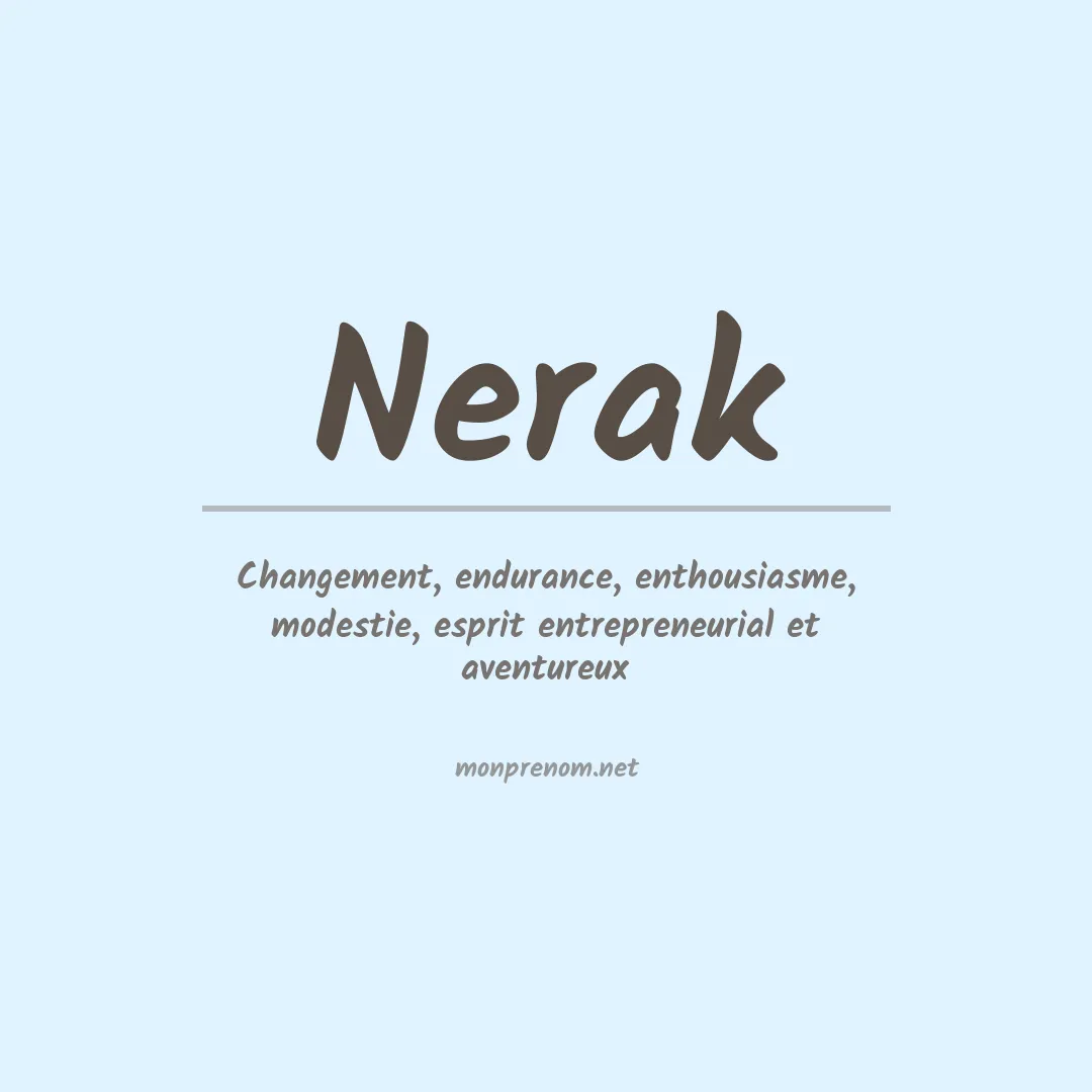 Signification du Prénom Nerak Signification du Prénom Nerak