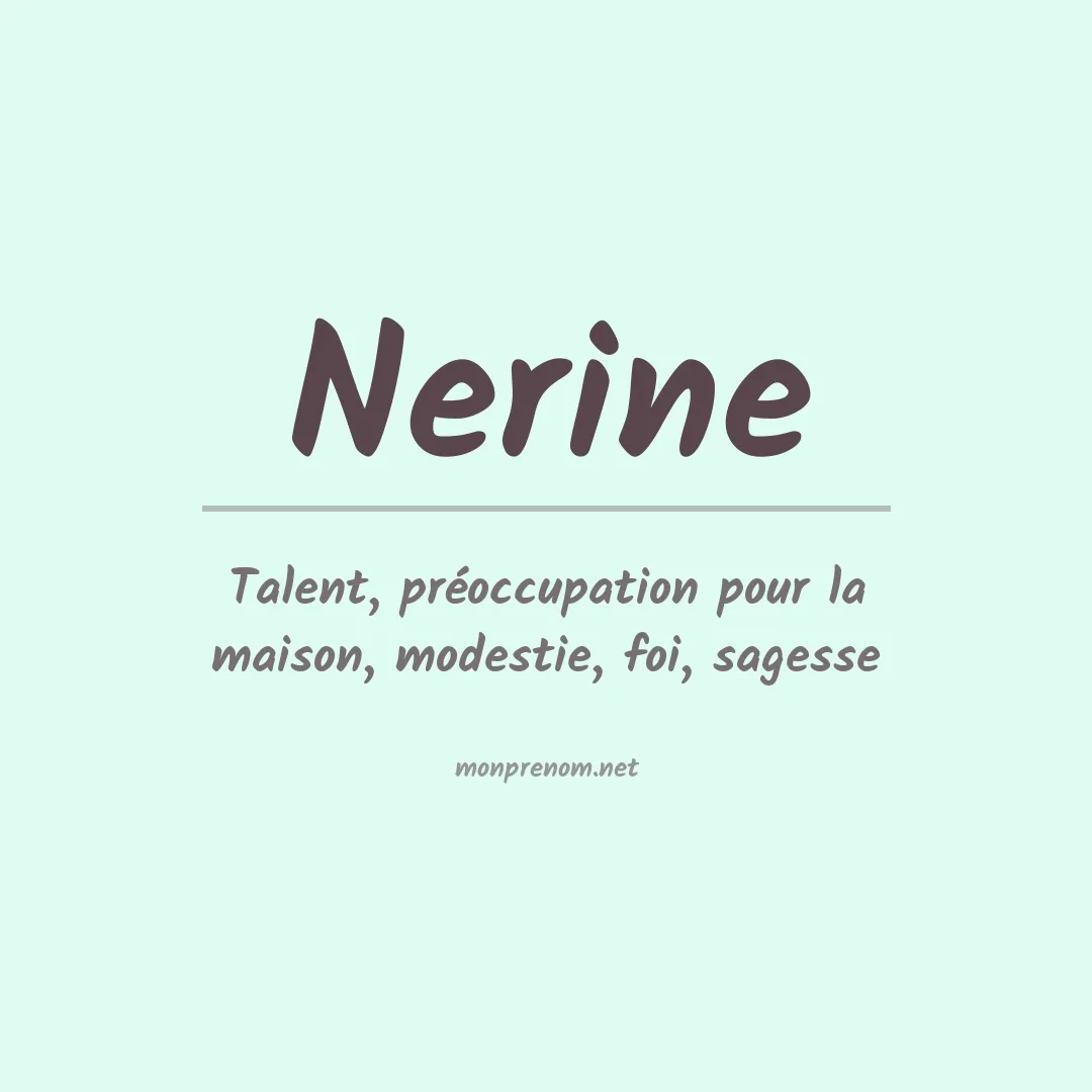 Signification du Prénom Nerine