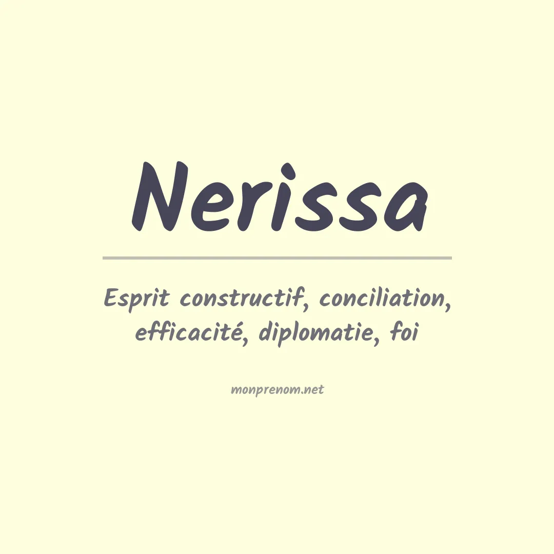 Signification du Prénom Nerissa Signification du Prénom Nerissa