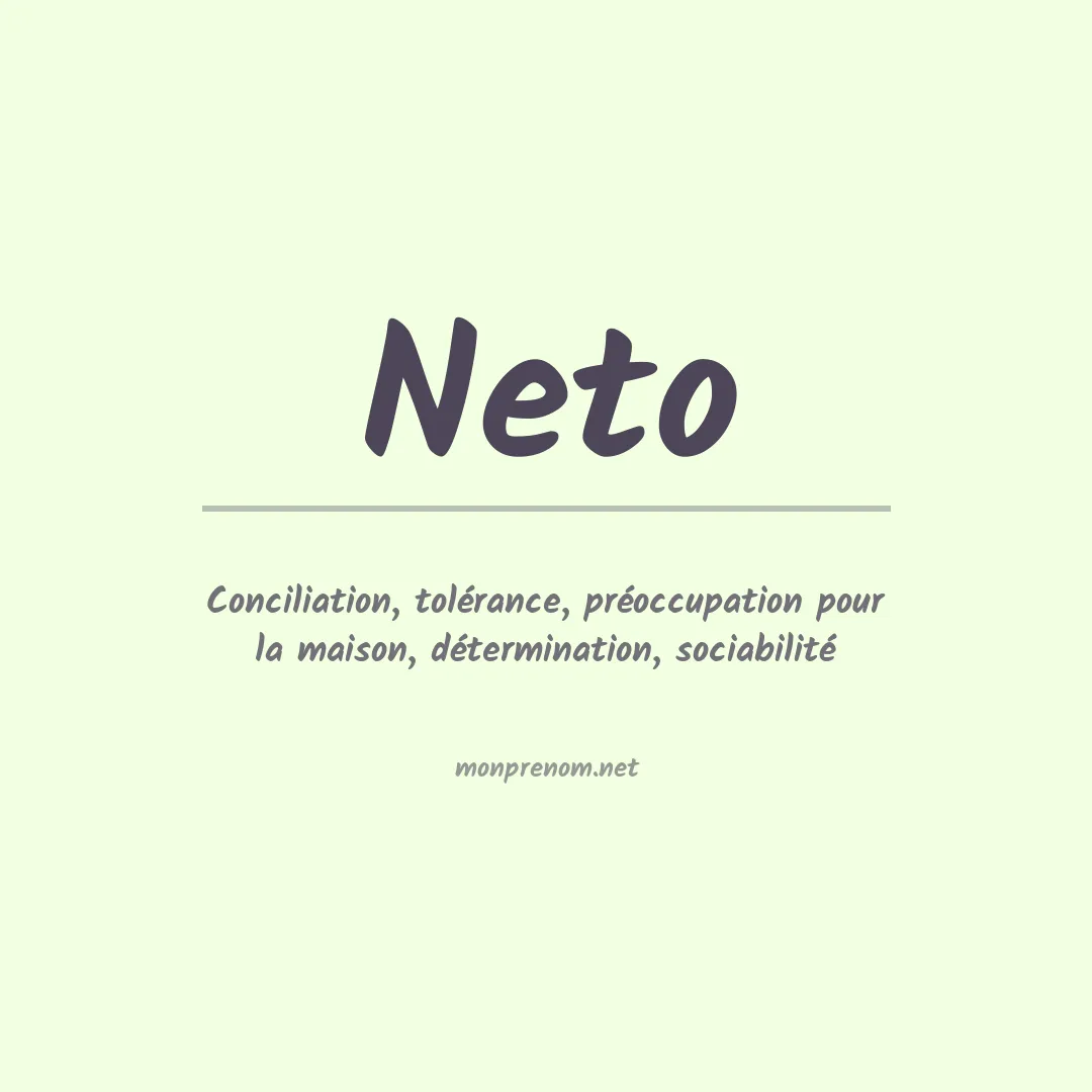 Signification du Prénom Neto