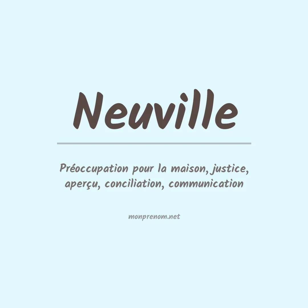 Signification du Prénom Neuville