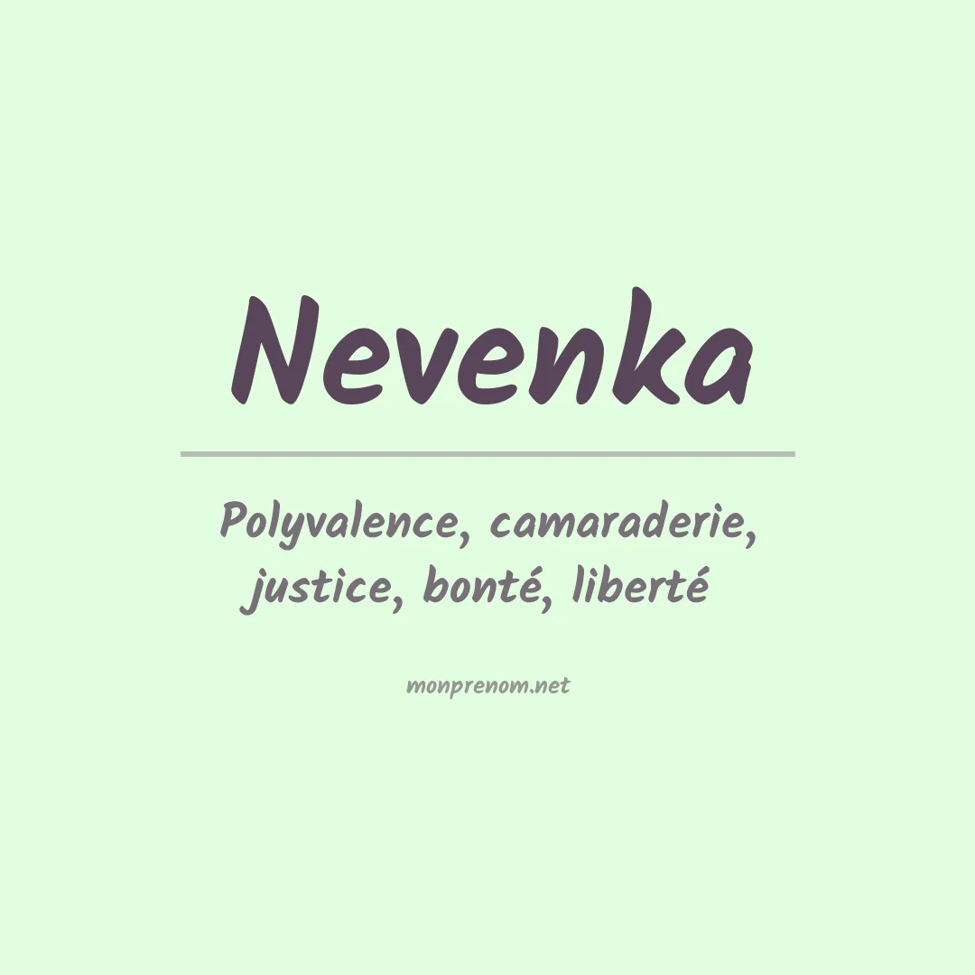 Signification du Prénom Nevenka Signification du Prénom Nevenka