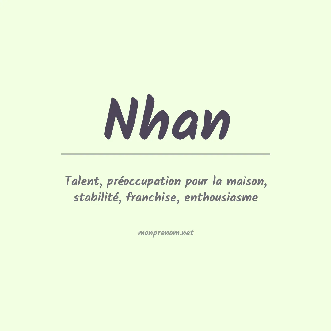 Signification du Prénom Nhan