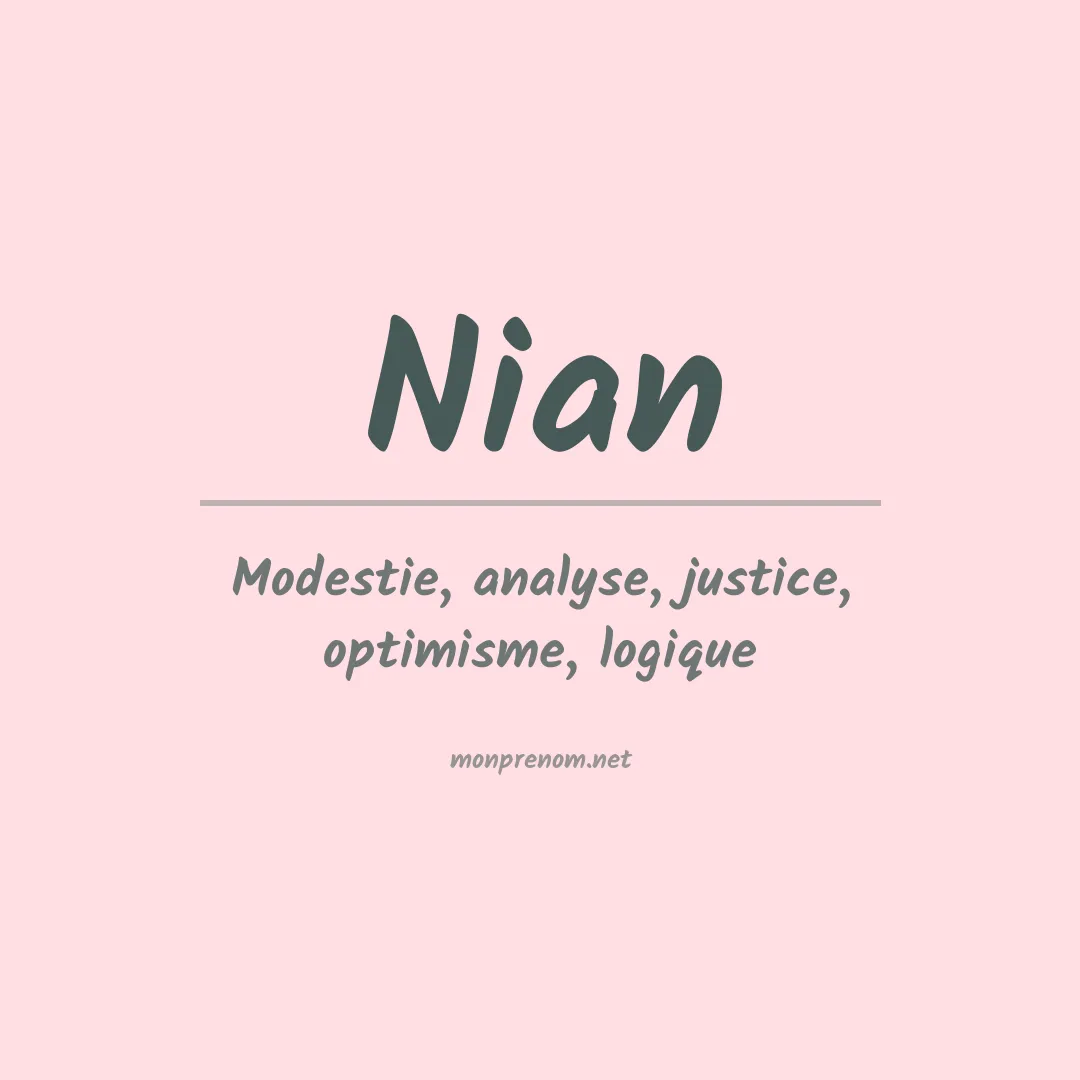 Signification du Prénom Nian