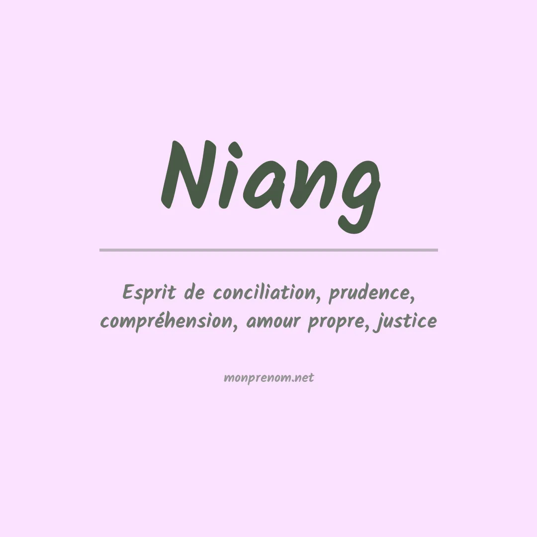 Signification du Prénom Niang