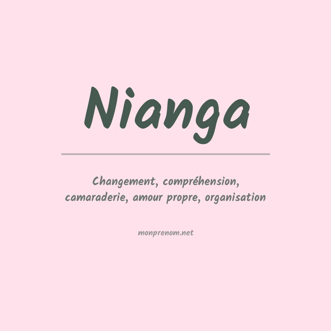Signification du Prénom Nianga Signification du Prénom Nianga