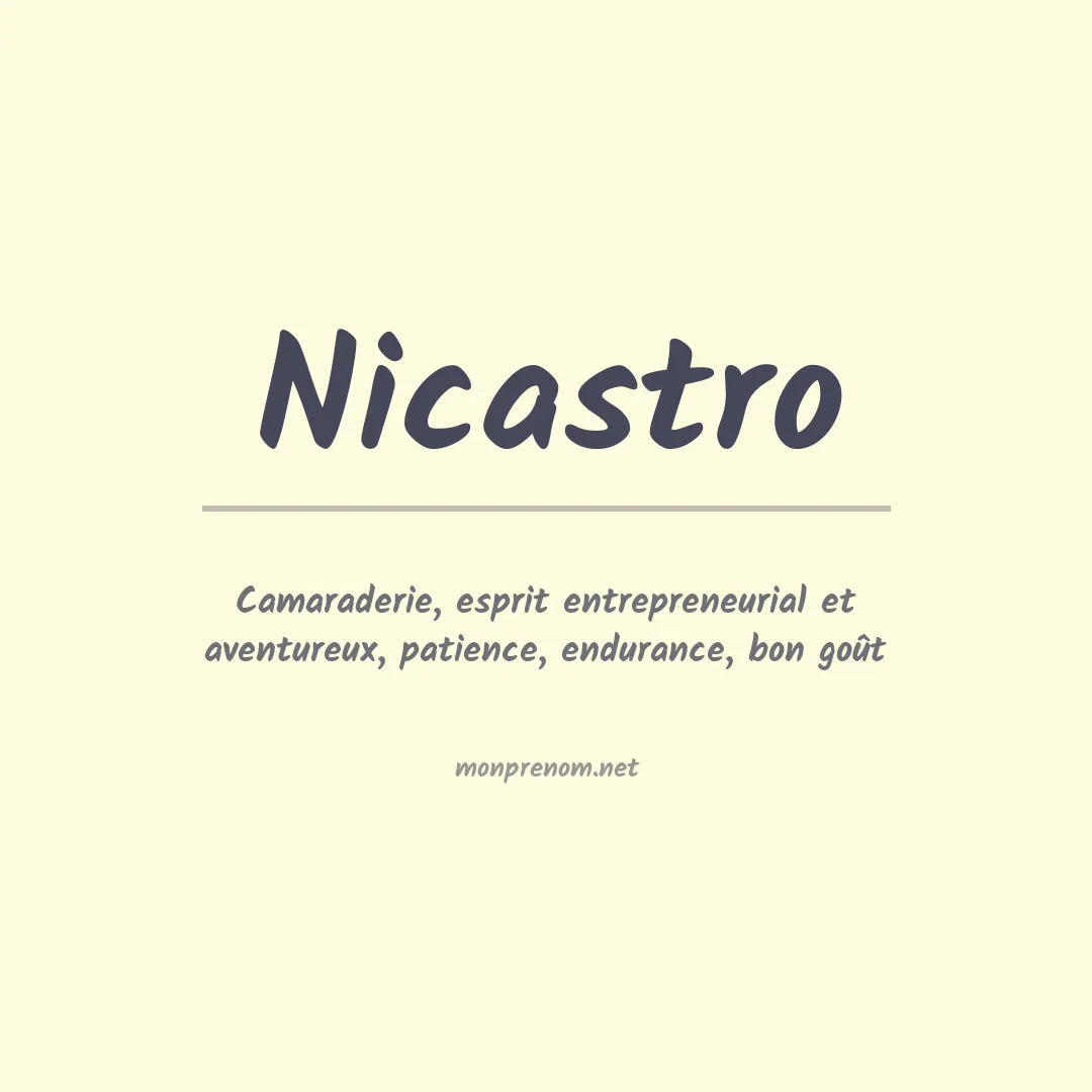 Signification du Prénom Nicastro