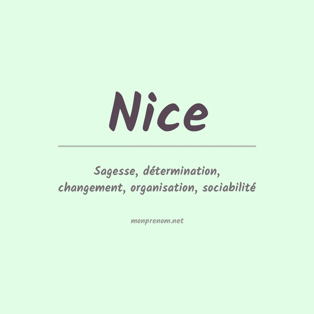 Signification du Prénom Nice
