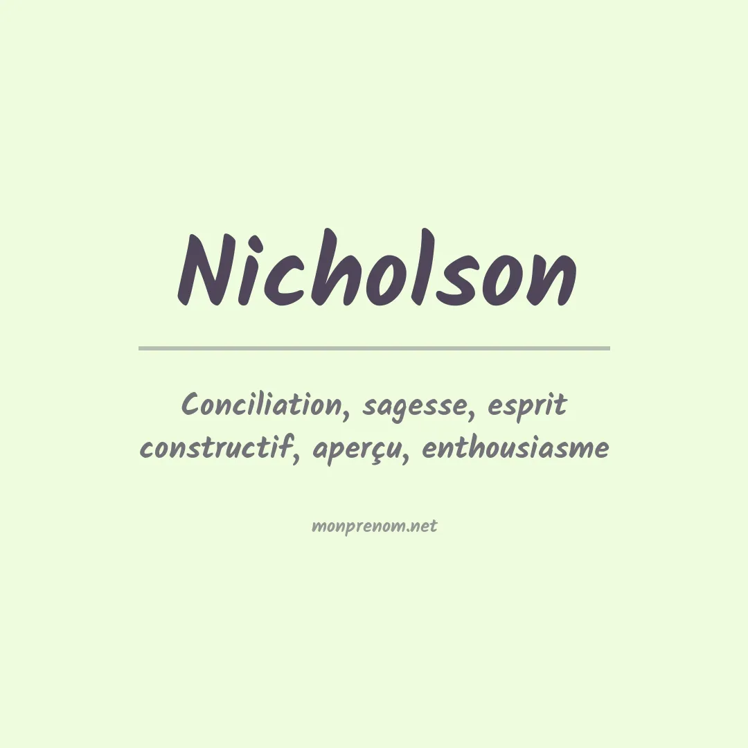 Signification du Prénom Nicholson Signification du Prénom Nicholson