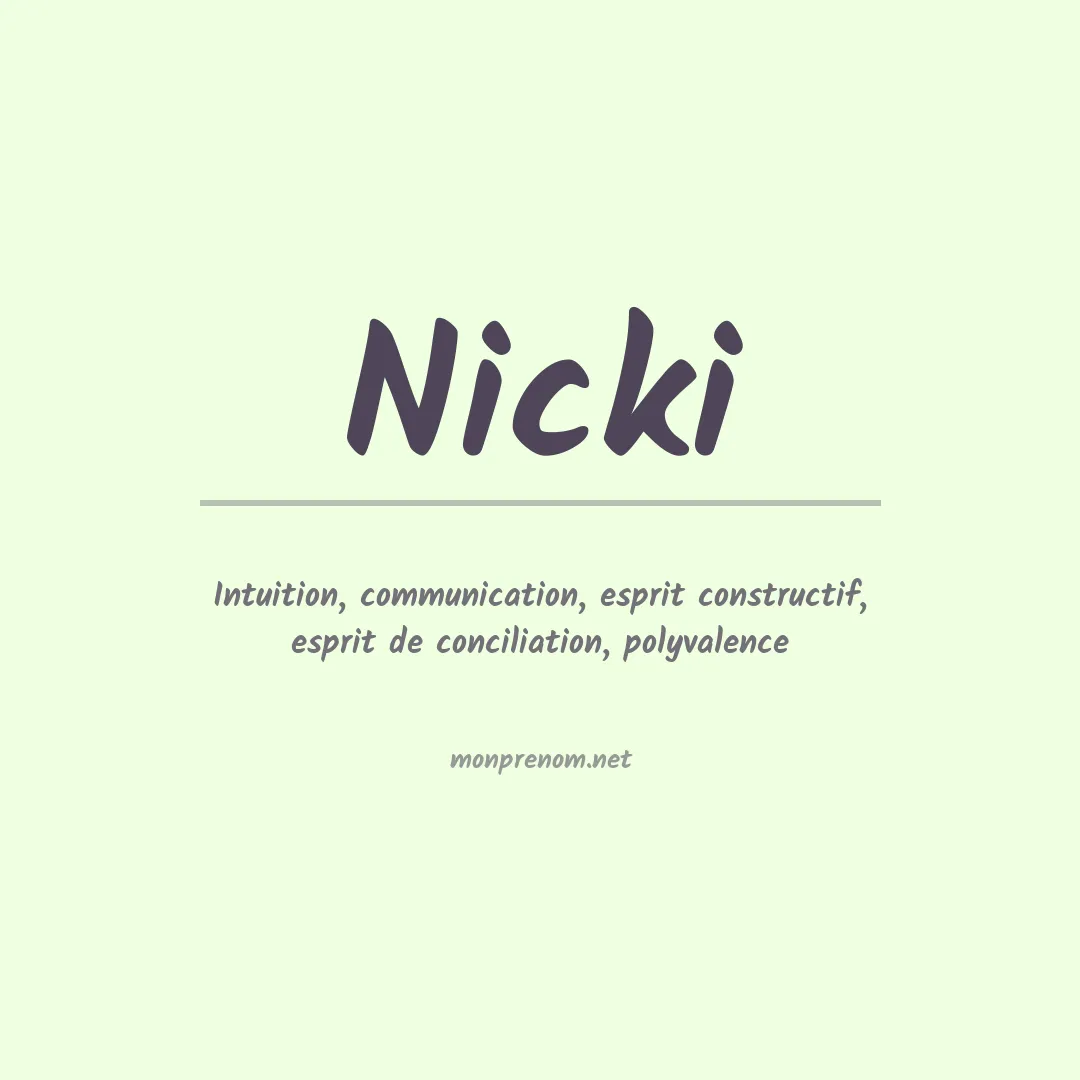 Signification du Prénom Nicki