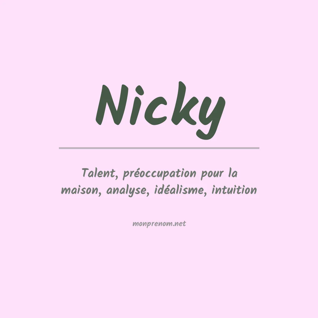 Signification du Prénom Nicky