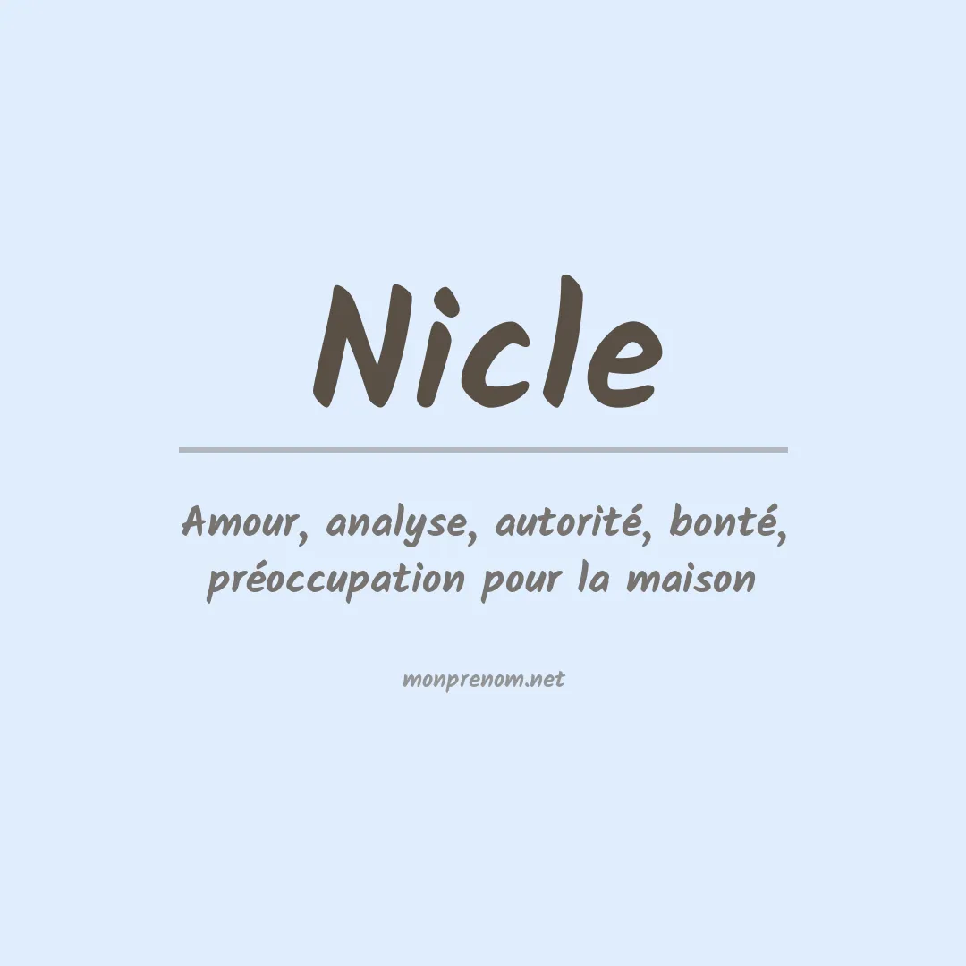 Signification du Prénom Nicle